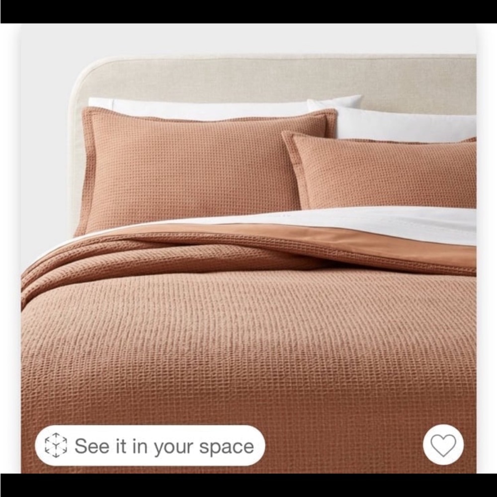 King. 100 % Cotton. Duvet Waffle Textured Bedding Set, washed once but unused
